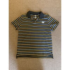 CAT Shirt Polo Mens L Black And Yellow Embroidered Logo Caterpillar Construction